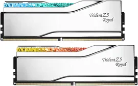 G.SKILL Trident Z5 Royal 64 ГБ (2x32 ГБ) DDR5 двухканальная память для настольных ПК, скорость памяти 6400 МТ/с, задержка CL32-39-39-102, напряжение 1
